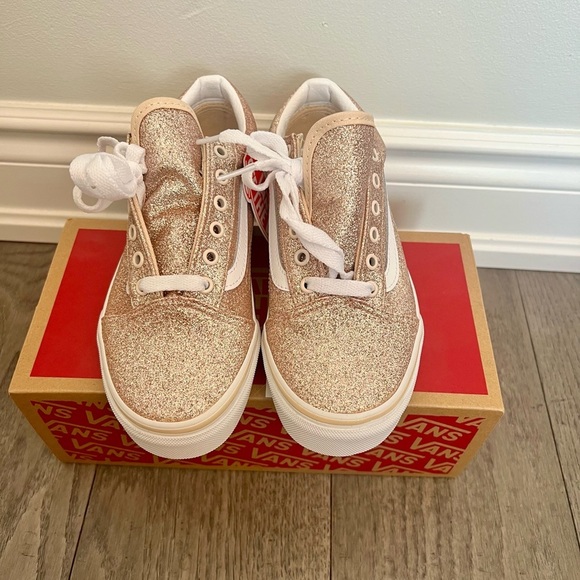 Vans Other - Vans Kids Glitter Sneakers - Gold and White